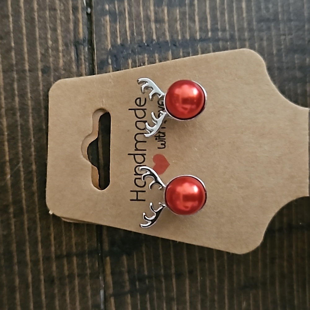 Rudolph Reindeer Christmas earrings (not handmade) New-Unused